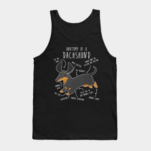 Black and Tan Dachshund Dog Anatomy Tank Top